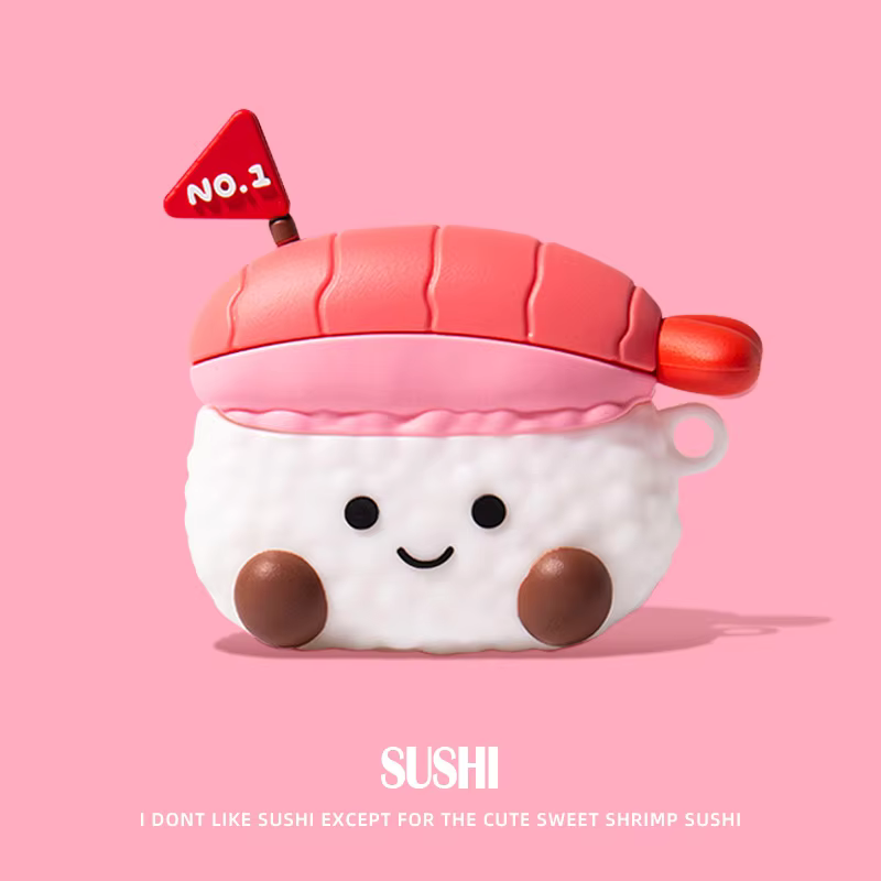 Cute Sushi Earphone Case Cover For Airpods 1/2/3/4/Pro/Pro 2 (NOT INCLUDED Earphone)