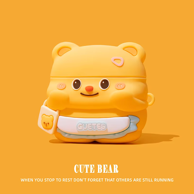 Cute Shopping Bear Earphone Case Cover For Airpods 1/2/3/4/Pro/Pro 2 (NOT INCLUDED Earphone)