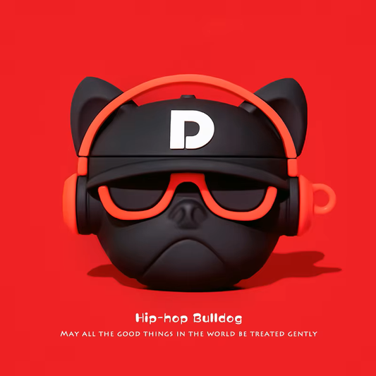 Hip-hop Bulldog (Red) Earphone Case Cover For Airpods 1/2/3/4/Pro/Pro 2 (NOT INCLUDED Earphone)