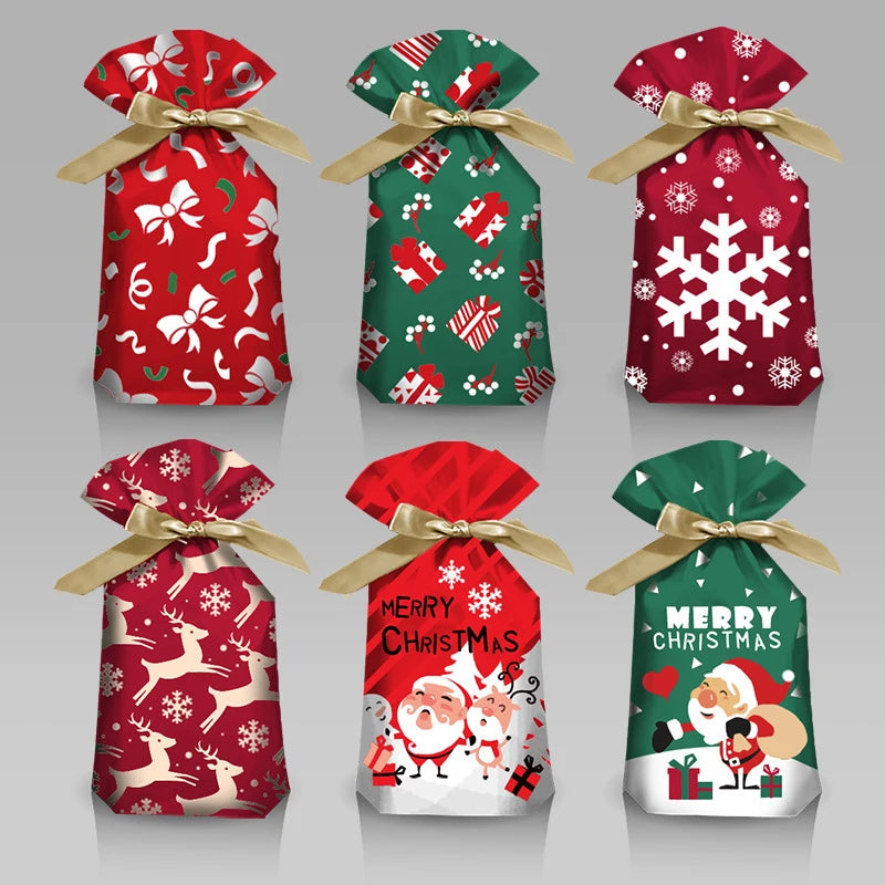 Christmas candy bag Santa gift bag Christmas decoration for home Snowflake Noel present bag Christmas wrap Holders new year