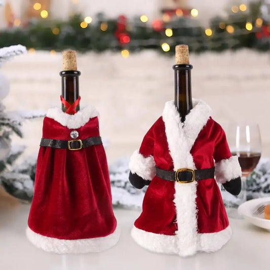 Christmas Wine Bottle Cover Merry Christmas Decorations For Home 2024 Navidad Noel Natal Ornaments Xmas Gift Happy New Year 2025