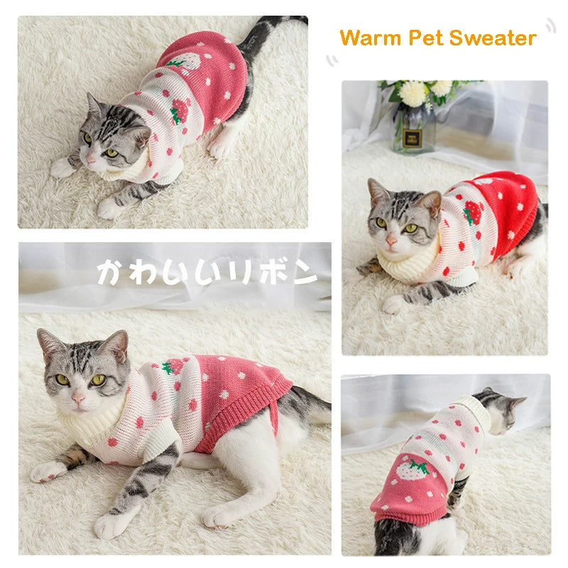 Puppy Cat Sweater Winter Warm Dog Clothes For Small Medium Dogs Chihuahua Dachshund Coat French Bulldog Yorkie Poodle Pet Outfit