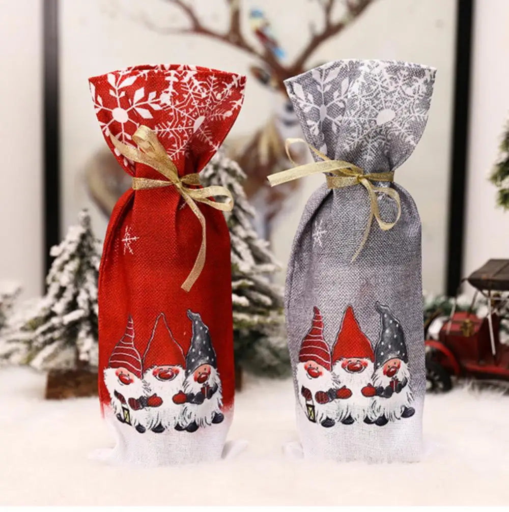 Cute Wine Bottle Cover Santa Claus Christmas Decorations for Home Christmas Ornament Xmas Table Decor Happy New Year 2024 Gift