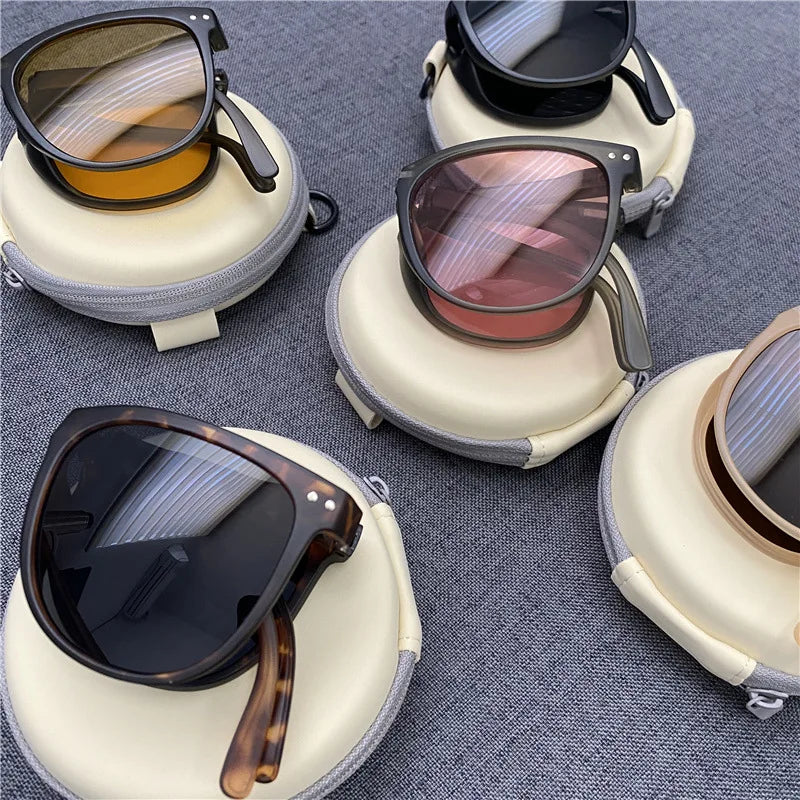 New Women's Fashion Folding Sunglasses Women's Brand Designer Glasses UV400 Eyewear Lady Retro Sun Glasses Women's Goggles