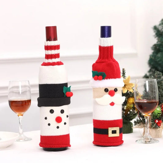 Christmas Wine Bottle Cover Merry Christmas Decorations For Home 2023 Christmas Ornament New Year 2024 Xmas Navidad Natal Gifts