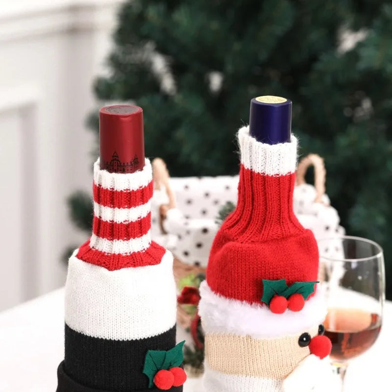 Christmas Wine Bottle Cover Merry Christmas Decorations For Home 2023 Christmas Ornament New Year 2024 Xmas Navidad Natal Gifts