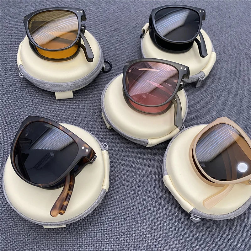 New Women's Fashion Folding Sunglasses Women's Brand Designer Glasses UV400 Eyewear Lady Retro Sun Glasses Women's Goggles