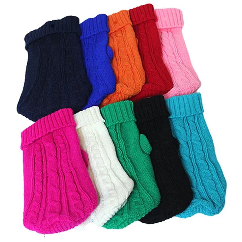 Dog Winter Clothes Knitted Pet Clothes For Small Medium Dogs Chihuahua Puppy Pet Sweater Yorkshire Pure Dog Sweater Ropa Perro