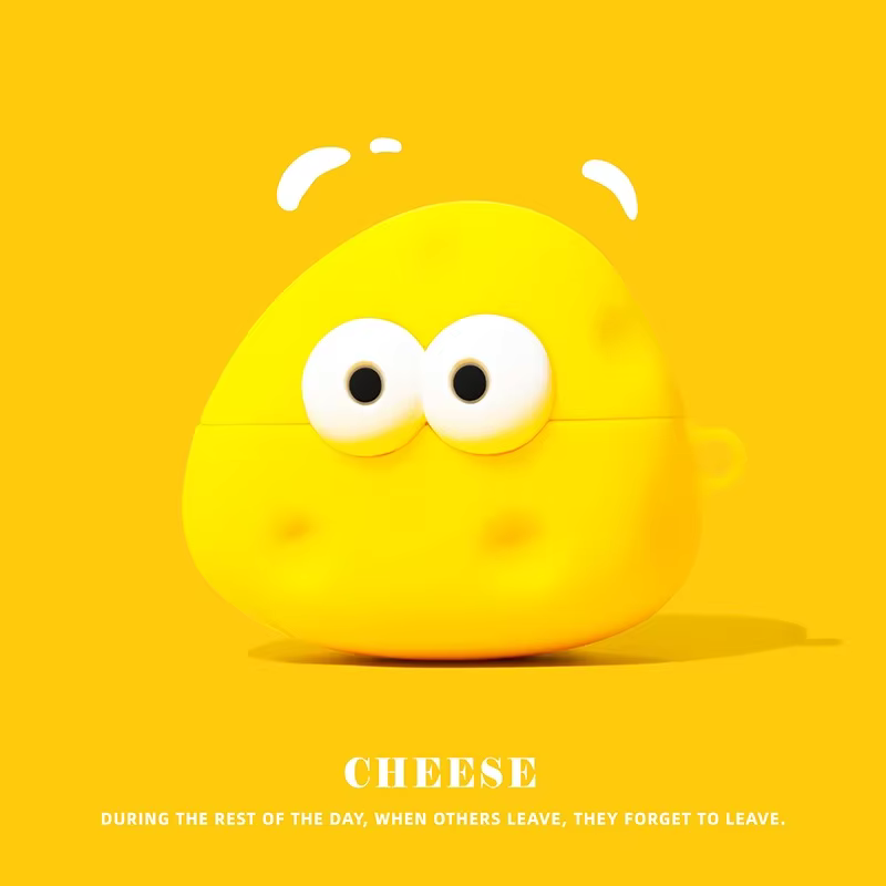 Cute Cheese Earphone Case Cover For Airpods 1/2/3/4/Pro/Pro 2 (NOT INCLUDED Earphone)