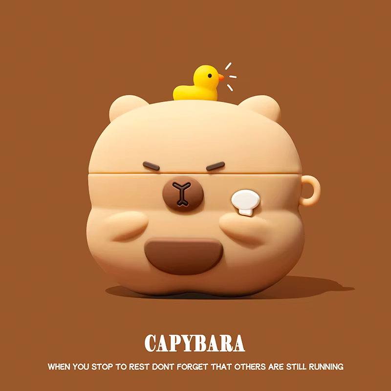 Cute Capybara Earphone Case Cover For Airpods 1/2/3/4/Pro/Pro 2 (NOT INCLUDED Earphone)