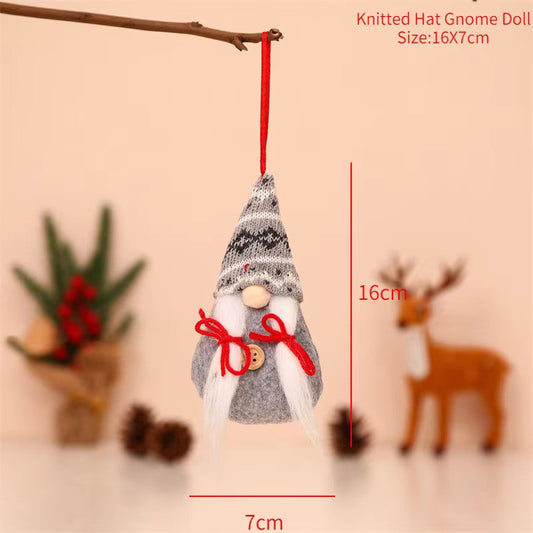 Christmas Gnome Plush Knitted Faceless Doll Handmade Swedish Tomte Christmas Elf Decoration New Year Gifts Xmas Decor for Home-Gnome Girl Style 1