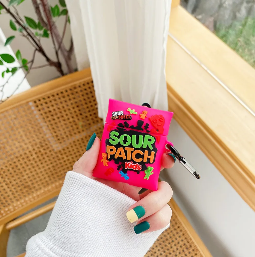 Cute Sour Patch Earphone Case Cover For Airpods 1/2/3/4/Pro/Pro 2 (NOT INCLUDED Earphone) (Red Color)