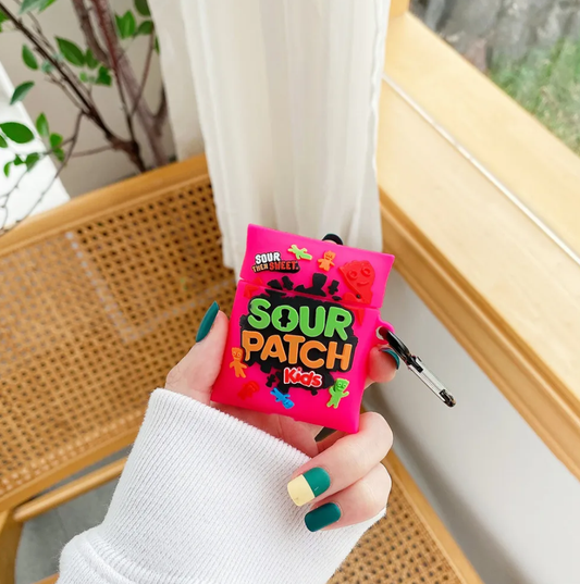 Cute Sour Patch Earphone Case Cover For Airpods 1/2/3/4/Pro/Pro 2 (NOT INCLUDED Earphone) (Red Color)