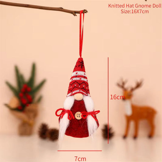 Christmas Gnome Plush Knitted Faceless Doll Handmade Swedish Tomte Christmas Elf Decoration New Year Gifts Xmas Decor for Home-Gnome Girl Style 4