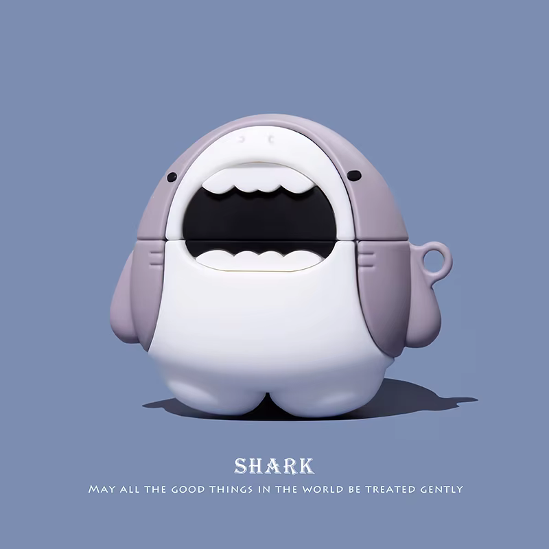 Cute Shark Earphone Case Cover For Airpods 1/2/3/4/Pro/Pro 2 (NOT INCLUDED Earphone)