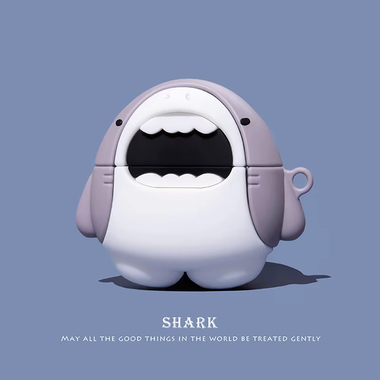 Cute Shark Earphone Case Cover For Airpods 1/2/3/4/Pro/Pro 2 (NOT INCLUDED Earphone)